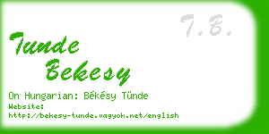 tunde bekesy business card
